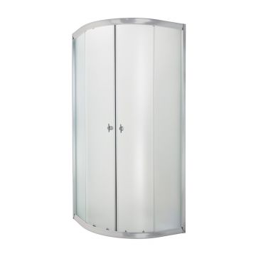 Cabina de dus semirotunda Invena Marbella si usi culisante 80x80 crom sticla mata