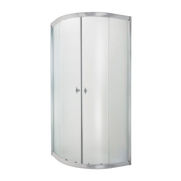 Cabina de dus semirotunda Invena Marbella si usi culisante 90x90 crom sticla mata