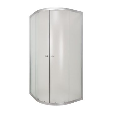 Cabina de dus semirotunda Invena Vitoria si usi culisante 80x80 crom sticla mata