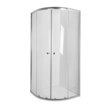 Cabina de dus semirotunda Invena Vitoria si usi culisante 80x80 crom