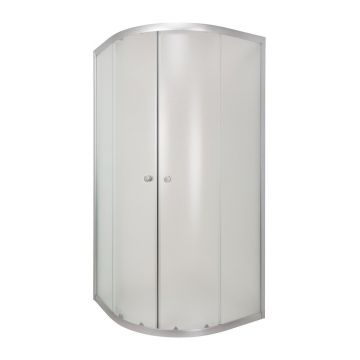 Cabina de dus semirotunda Invena Vitoria si usi culisante 90x90 crom sticla mata