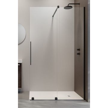 Cabina de dus tip Walk-in Radaway Furo Black 90 cm orientare dreapta