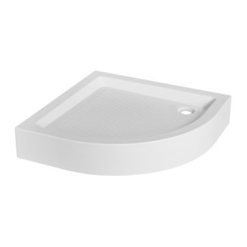 Cadita dus semirotunda Invena 80x80 alb