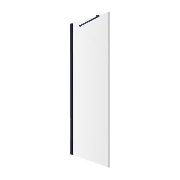 Paravan cabina de dus, perete lateral Omnires Manhattan 90 cm sticla 6 mm negru mat/transparent