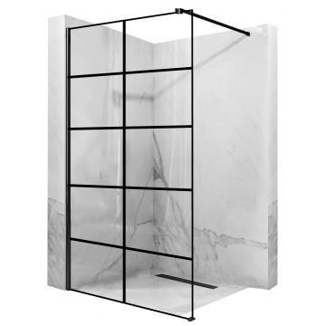 Paravan de duș Rea Bler-1 Walk In 80 cm negru mat