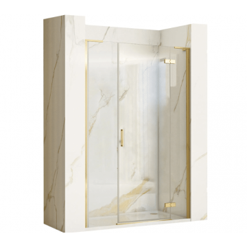 Paravan de dus Rea Hugo 100 cm Auriu Mat + Panou de dus 30 Auriu Mat
