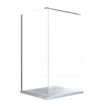 Paravan de dus tip Walk-in Invena crom 80x200 cm