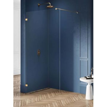 Paravan dus Walk-In New Trendy Avexa 75x200 cm Auriu Mat