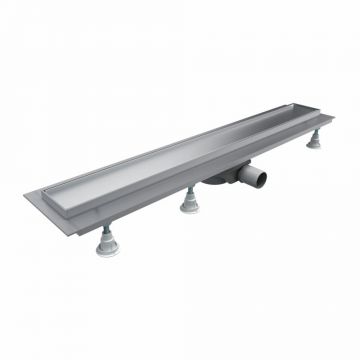 Set rigola pentru dus cu capac faiantabil Omnires Lowfix 80 cm argintiu