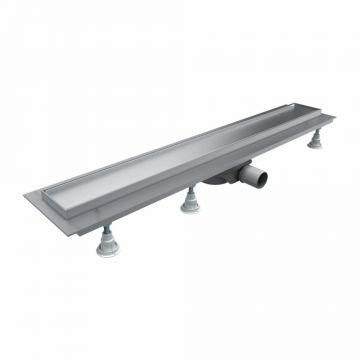 Set rigola pentru dus cu capac faiantabil Omnires Lowfix 90 cm argintiu