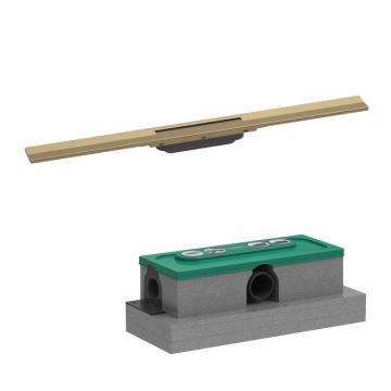 Set rigola pentru dus plus capac Hansgrohe RainDrain Flex ajustabil 80 cm bronz periat