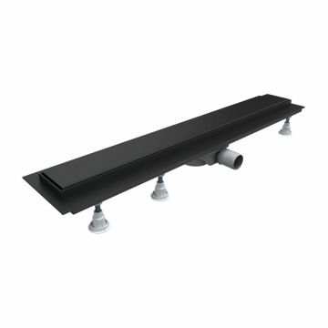 Set rigola pentru dus plus capac Omnires Lowfix 90 cm negru