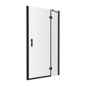 Usa de nisa batanta Omnires Manhattan 80 cm sticla 6 mm negru mat