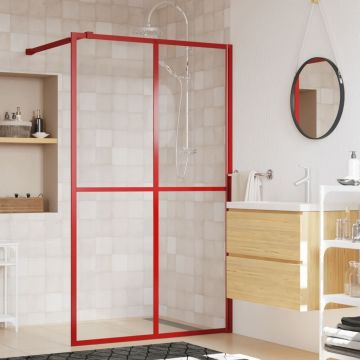 vidaXL Paravan de duș walk-in, roșu, 140x195cm sticlă ESG transparentă
