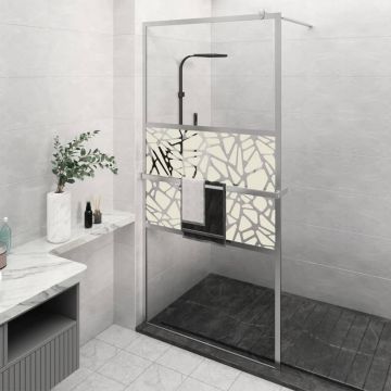 vidaXL Paravan duș walk-in cu raft crom 115x195 cm sticlă ESG/aluminiu